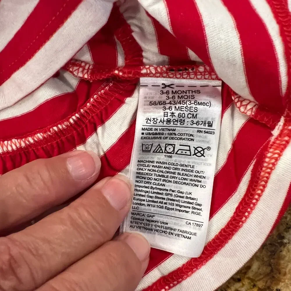 NWT GAP Baby Red & White Stripe Peplum Top & Leggings - SIZE 3-6M